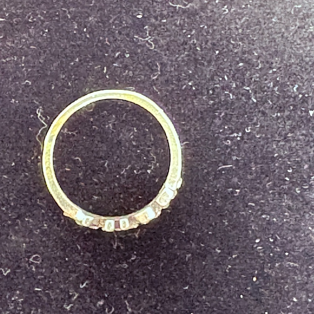 Silver Tone 'AMOR' Ring with Crystals Size 8 - Picture 6 of 9